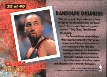 1995-96 Fleer - Class Encounters #23 Randolph Childress Back