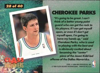 1995-96 Fleer - Class Encounters #28 Cherokee Parks Back