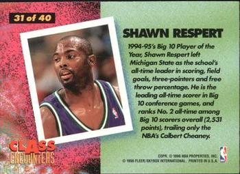 1995-96 Fleer - Class Encounters #31 Shawn Respert Back