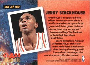 1995-96 Fleer - Class Encounters #33 Jerry Stackhouse Back