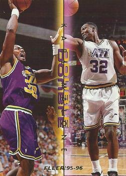 1995-96 Fleer - Double Double #7 Karl Malone Front