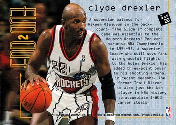 1995-96 Fleer - End 2 End #3 Clyde Drexler Back