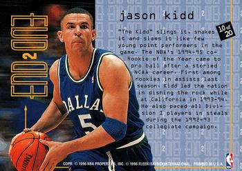 1995-96 Fleer - End 2 End #10 Jason Kidd Back