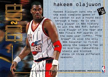1995-96 Fleer - End 2 End #13 Hakeem Olajuwon Back