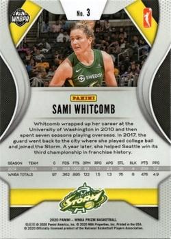 2020 Panini Prizm WNBA #3 Sami Whitcomb Back