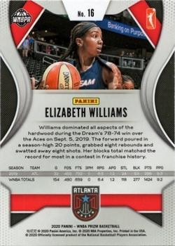 2020 Panini Prizm WNBA #16 Elizabeth Williams Back