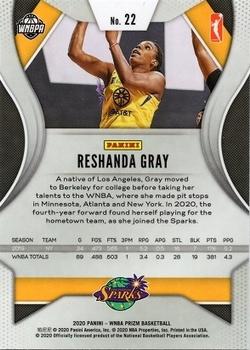 2020 Panini Prizm WNBA #22 Reshanda Gray Back