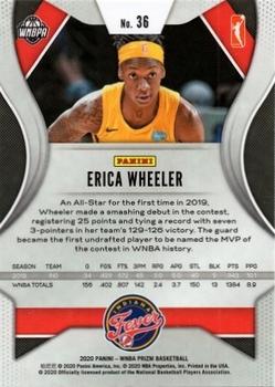 2020 Panini Prizm WNBA #36 Erica Wheeler Back