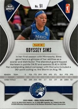 2020 Panini Prizm WNBA #51 Odyssey Sims Back