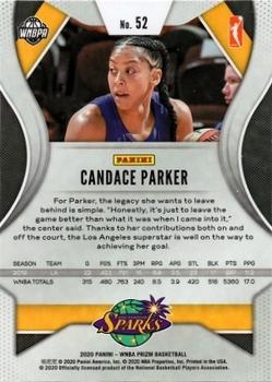 2020 Panini Prizm WNBA #52 Candace Parker Back