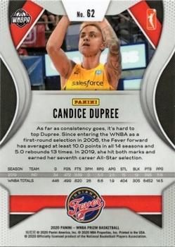 2020 Panini Prizm WNBA #62 Candice Dupree Back