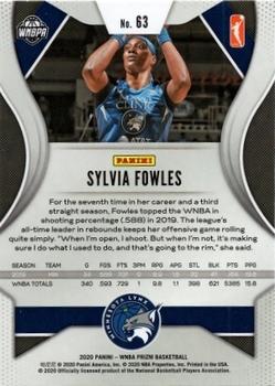 2020 Panini Prizm WNBA #63 Sylvia Fowles Back