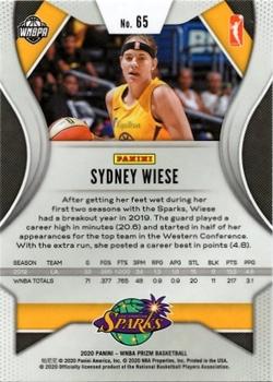 2020 Panini Prizm WNBA #65 Sydney Wiese Back