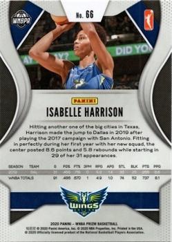 2020 Panini Prizm WNBA #66 Isabelle Harrison Back