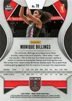 2020 Panini Prizm WNBA #79 Monique Billings Back