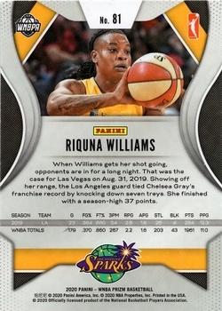 2020 Panini Prizm WNBA #81 Riquna Williams Back