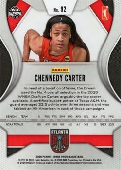 2020 Panini Prizm WNBA #92 Chennedy Carter Back