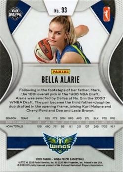 2020 Panini Prizm WNBA #93 Bella Alarie Back