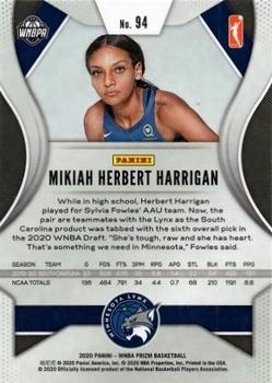 2020 Panini Prizm WNBA #94 Mikiah Herbert Harrigan Back