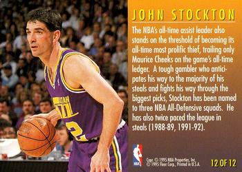 1995-96 Fleer - Total D #12 John Stockton Back
