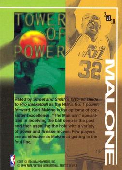 1995-96 Fleer - Tower of Power #2 Karl Malone Back