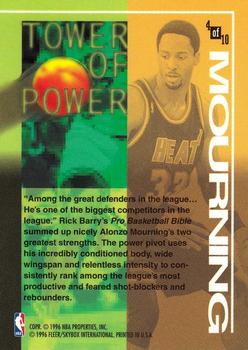 1995-96 Fleer - Tower of Power #4 Alonzo Mourning Back