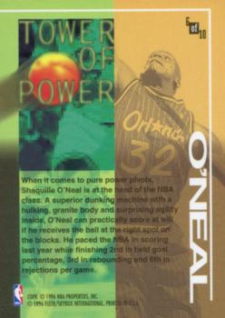 1995-96 Fleer - Tower of Power #6 Shaquille O'Neal Back
