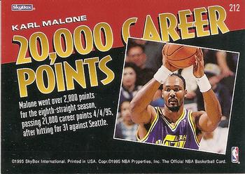1995-96 Hoops #212 Karl Malone Back