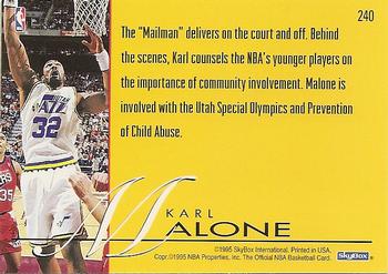 1995-96 Hoops #240 Karl Malone Back
