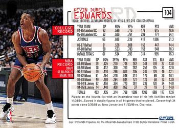 1995-96 Hoops #104 Kevin Edwards Back