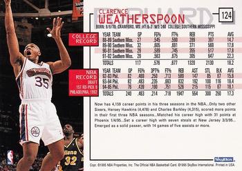 1995-96 Hoops #124 Clarence Weatherspoon Back