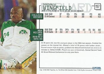1995-96 Hoops #157 Dontonio Wingfield Back