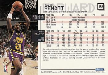 1995-96 Hoops #158 David Benoit Back