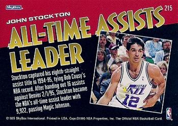 1995-96 Hoops #215 John Stockton Back