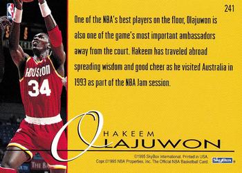 1995-96 Hoops #241 Hakeem Olajuwon Back