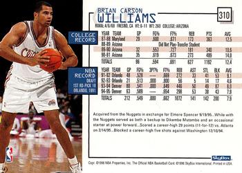 1995-96 Hoops #310 Brian Williams Back