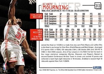 1995-96 Hoops #313 Alonzo Mourning Back