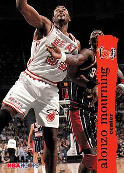 1995-96 NBA Hoops - Block Party #7 - Alonzo Mourning