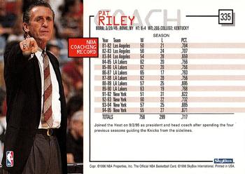 1995-96 Hoops #335 Pat Riley Back