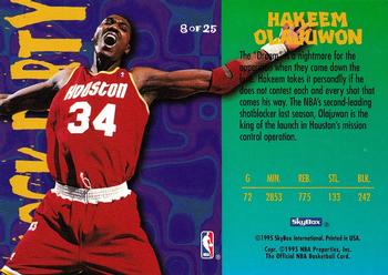 1995-96 Hoops - Block Party #8 Hakeem Olajuwon Back