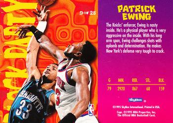1995-96 Hoops - Block Party #9 Patrick Ewing Back