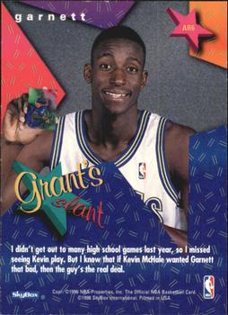 1995-96 Hoops - Grant's All-Rookies #AR6 Kevin Garnett Back