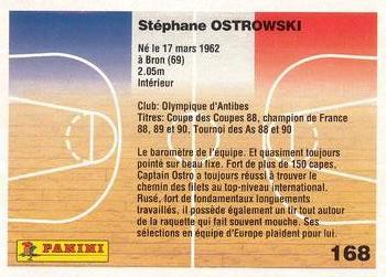 1993-94 Panini (LNB) #168 Stéphane Ostrowski Back