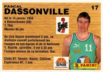 1993-94 Panini (LNB) #17 Pascal Dassonville Back