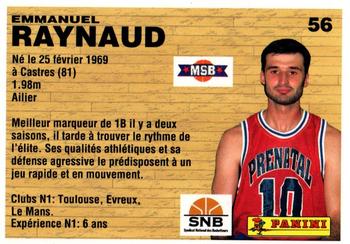 1993-94 Panini (LNB) #56 Emmanuel Raynaud Back