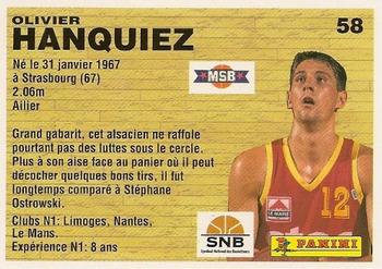 1993-94 Panini (LNB) #58 Olivier Hanquiez Back