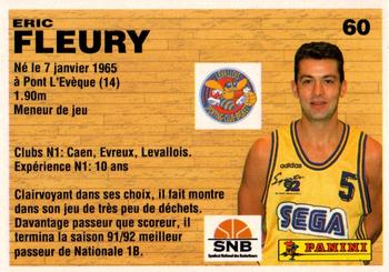 1993-94 Panini (LNB) #60 Eric Fleury Back