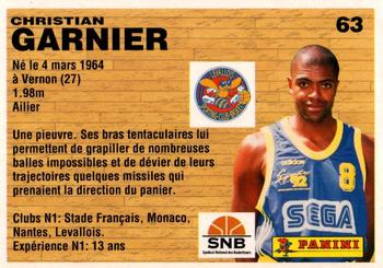 1993-94 Panini (LNB) #63 Christian Garnier Back