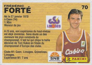 1993-94 Panini (LNB) #70 Frederic Forte Back