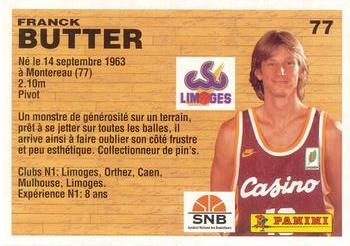 1993-94 Panini (LNB) #77 Frank Butter Back